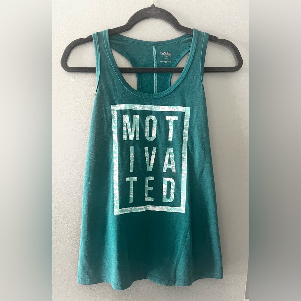 Danskin Now Teal Motivated Racerback Tank Top | Size M